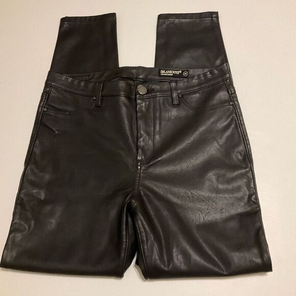 Blank NYC Midrise Skinny Faux Leather Pants, Size 29/6-8. Black - Picture 1 of 7